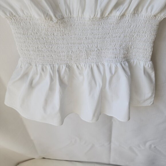 ✨Rampage Vintage White Ruffle Peplum Blouse Women's Size M Elegant Victorian Y2K - Picture 12 of 15
